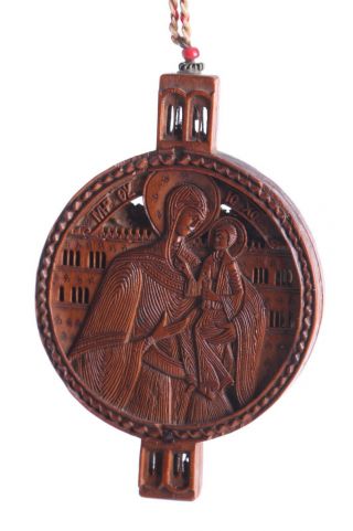 Antique Boxwood Carving Medallion Byzantine 17.  C.