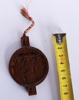 Antique Boxwood Carving Medallion Byzantine 17.  c. 2