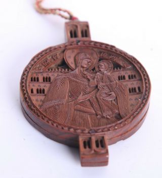 Antique Boxwood Carving Medallion Byzantine 17.  c. 4