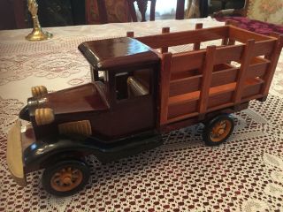 Vintage Handmade Wooden Toy Truck Approx.  14 " Long