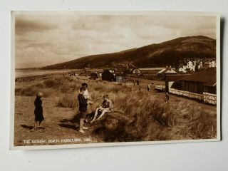 Vintage Postcard " The Bathing Beach,  Fairbourne ",  Nr.  Barmouth,  Gwynedd