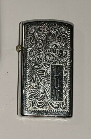 Vintage 1970s Zippo Venetian Scroll Slim Lighter