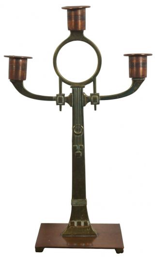 Antique Wmf Art Nouveau Copper Brass Candlestick Aesthetic Candelabra Jugendstil