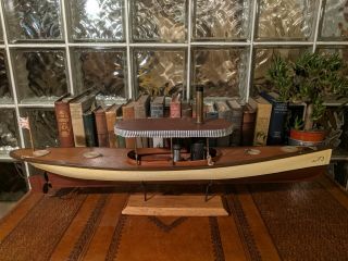 30 " Steam Launch Vintage Wood Pond Yacht Model Ship Display Boat African Queen