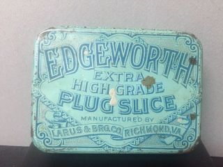 Edgeworth Extra Plug Sliced Tobacco Tin Richmond Va.