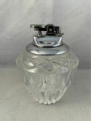 Vintage Princess House Crystal Highlights Art Deco Lead Table Lighter