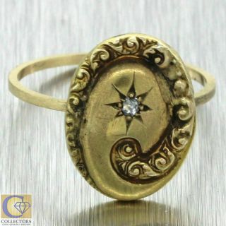 1880s Antique Victorian Estate 14k Yellow Gold.  02ctw Diamond Star Cocktail Ring