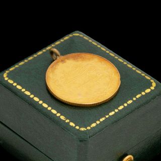 Antique Vintage Nouveau 18k 22k Yellow Gold Ottoman Kurush Coin Charm Pendant