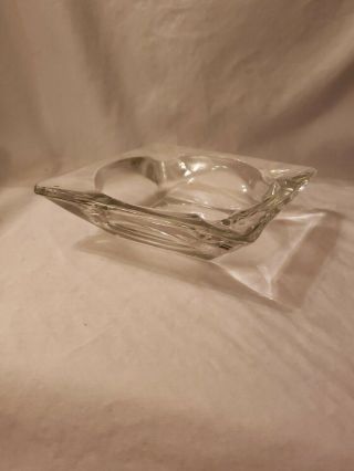 Vintage Anchor Hocking Heavy 4 5/8 " Square Clear Glass Ashtray