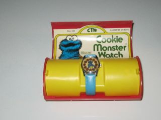Vintage 70s Cookie Monster Sesame Street Bradley Time Watch Muppets