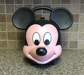 Vintage Aladdin Walt Disney Mickey Mouse Head Plastic Lunch Box No Thermos Usa