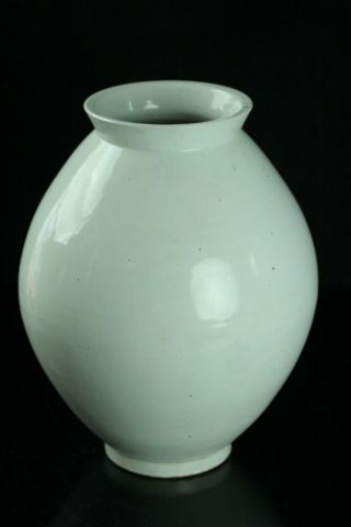 Jan129f Korean Late Joseon White Porcelain Big Pot Vase Jar Bunin