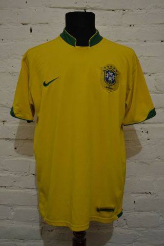 Vintage Brazil 2006/2008 Home Football Soccer Shirt Jersey Nike Camiseta Mens L