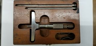 Vintage Lufkin Rule Co Micrometer Depth Gauge No 531 W/case Usa Made