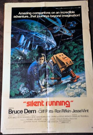 Vtg 1972 " Silent Running " Us Orig 1sh 27x41 Movie Poster - Bruce Dern
