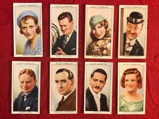 1934 W.  D.  & H.  O.  Wills - Radio Personalities - 14 Card Part Set - Cigarette Cards