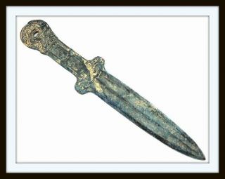 Antique Ancient 3000 Years Old Excavated Islamic Luristan Persian Bronze Dagger