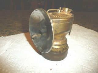 Vintage Justrite Brass Coal Miners Carbide Lamp Lantern Light For Helmet