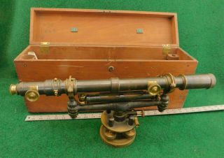 W.  & L.  E.  Gurley 20 " Wye Level Antique C.  1880 Surveying Transit / Instrument
