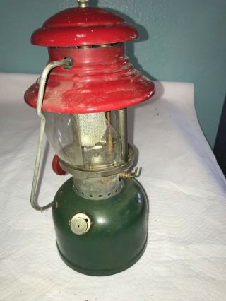 1951 Vintage Coleman Christmas Lantern,  Model 200,  Red & Green,  12 - 51,  As Found