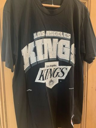 Nhl Ice Hockey T - Shirt Los Angeles Kings L.  A.  Vintage Logo Majestic