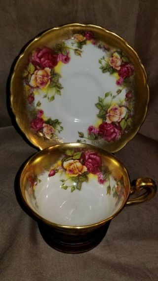 Vintage Royal Chelsea GOLDEN ROSE teacup and saucer.  England 2