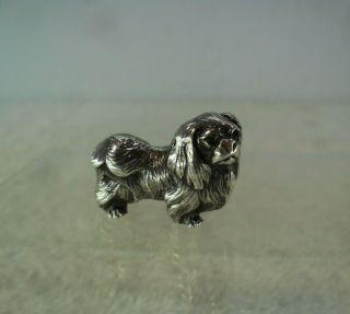 Sampson Mordan Solid Silver Miniature Pekingese With Ruby Eyes,  Chester 1923