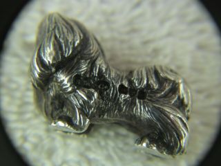SAMPSON MORDAN Solid Silver Miniature Pekingese with Ruby Eyes,  Chester 1923 4