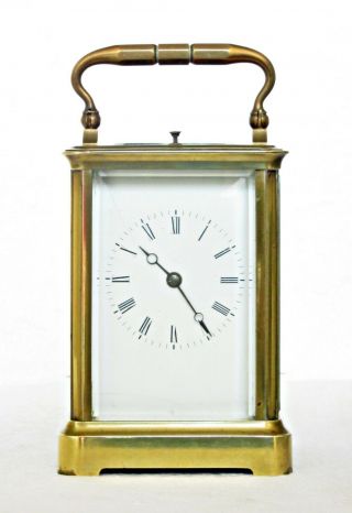 Quality Antique French Striking & Repeating Carriage Clock,  Gilt Brass,  Repeater