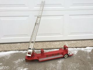 Vintage Tonka Tfd Aerial Ladder Fire Truck Semi Trailer