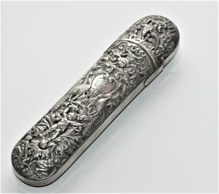 Dated 1902,  By William Comyns,  Silver Hallmarked Spectacles Case Etui,  Good Cond
