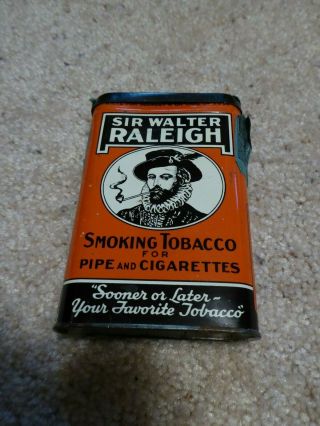 Vintage Sir Walter Raleigh Smoking Tobacco For Pipe And Cigarettes Tin