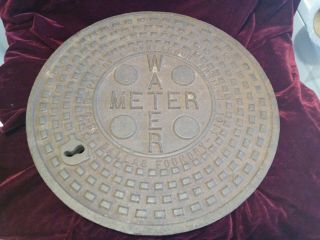 Antique Manhole Cover 1914 Dallas Texas Mancave Item Water Meter Rynearson
