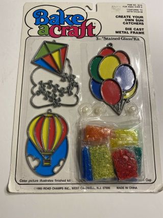 Vintage Bake A Craft Stained Glass Kit Leaf Kite,  Bunch Balons,  Air Ballon