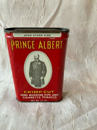 Vintage Prince Albert Crimp Cut Pipe & Cigarette Tobacco Pocket Tin Can