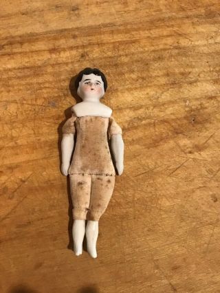 Antique Vintage 4” Doll W/ China Head,  Porcelain Arms Made In Germany