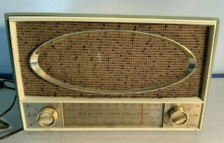 Vintage 1959 Zenith Model C725c / Ch=7c06 " The Sapphire " Am Fm Tube Radio