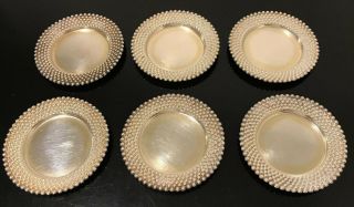 Antique Set Of (6) Tiffany & Co.  Sterling Silver Coasters Or Candy Plates 3”