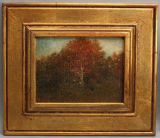 19thC Antique JOHN IRWIN American Impressionist Autumn Landscape Oil Painting NR 2