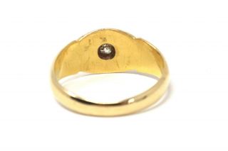 A Heavy Antique Edwardian C1905 18ct Yellow Gold Diamond Single Stone Ring 4