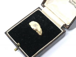 A Heavy Antique Edwardian C1905 18ct Yellow Gold Diamond Single Stone Ring 5
