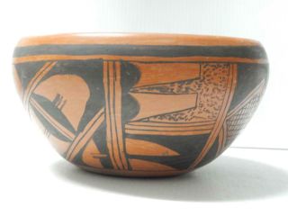 Xlarge Antique Redware Hopi Pueblo Indian Pottery Serving Bowl Pot -