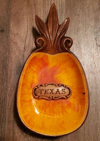 Vintage 1969 Treasure Craft Pineapple Dish - Texas
