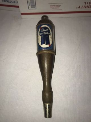 Vintage Pabst Blue Ribbon Beer Tap Handle Wood Pbr.  Bar Advertising Bar Sign