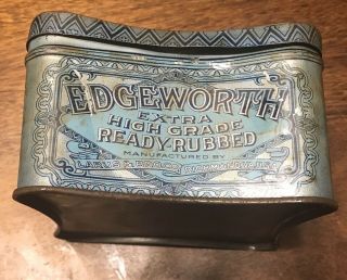 Vintage Edgeworth Extra Ready - Rubbed Tobacco Tin Unique Shape