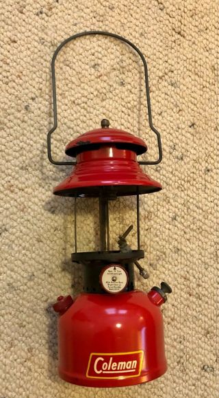 Vintage Red Coleman 200a Lantern W/ Box 1952 - No Glass