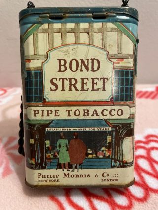 Vintage Bond Street Vertical Pocket Tin Pipe Tobacco Cigarette Philip Morris Usa
