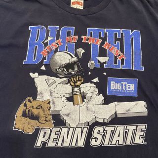 Vintage Nutmeg Penn State Nittany Lions T - Shirt Single Stitch Blue Size Xl Usa