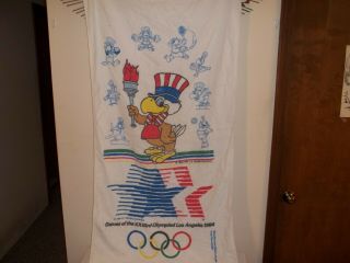 Vtg 1980 Olympic Committee 1984 La Olympic Games Sam The Eagle Large Beach Towel