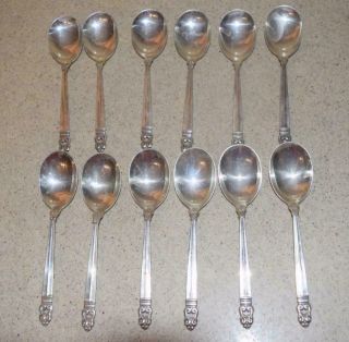 Ma Royal Danish Sterling Silver Spoons Set Of 12 - 6 " (6)